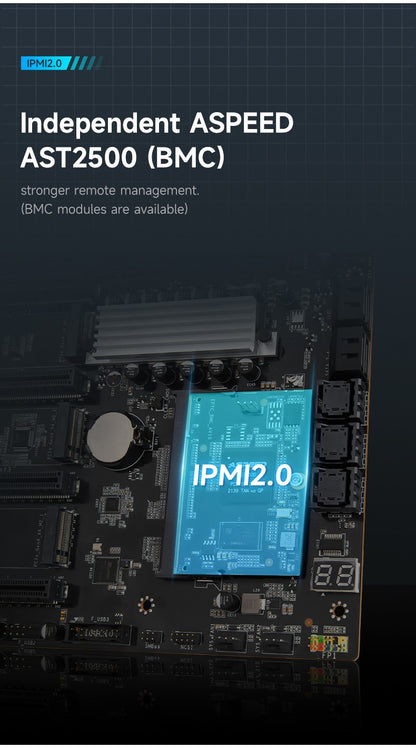 HUANANZHI H12D 8D AMD  Motherboard with BMC module support AMD EPYC 7002 7003 series CPU 8 channel memory Dual 2.5G network
