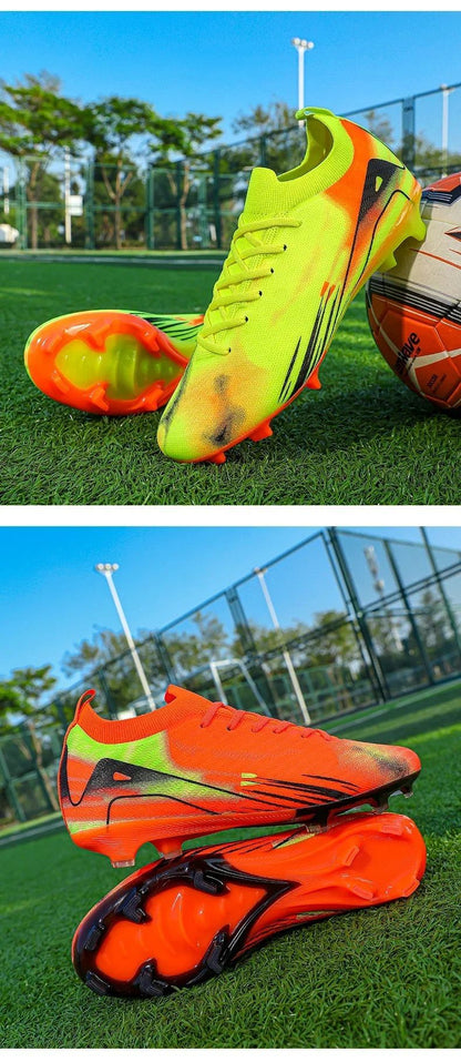 New Men Football Boots Cleats Outdoor Soccer FG Ultralight Match Soccer Shoes Training Shoes Drop Shipping Non-Slip Long Spikes