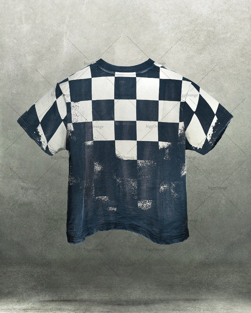 2025 Trendy Brand Streetwear Y2K Harajuku Retro Plaid Graphic Tops Men High Street Punk Casual Loose Oversized T-shirts Women