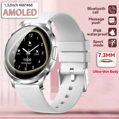 2026New Ultra Slim 1.32" HD AMOLED SmartWatch Women's Screen Always Display Time Heart Rate Calls HD High-end Fashion Smartwatch