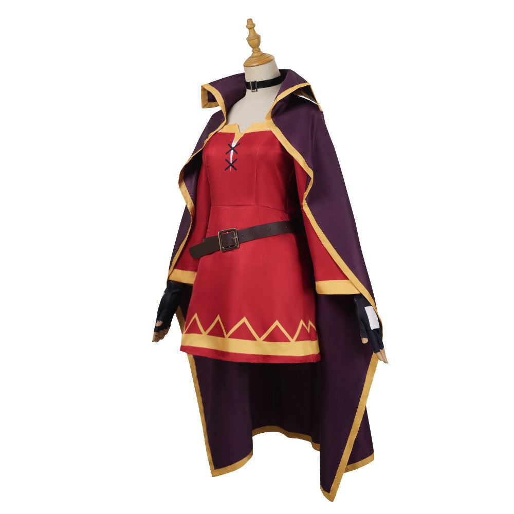 Anime megumin cosplay costume konsubarash Sekai ni shukufuku wo! Cosplay dress hat cloak uniform wig Halloween party cos girls