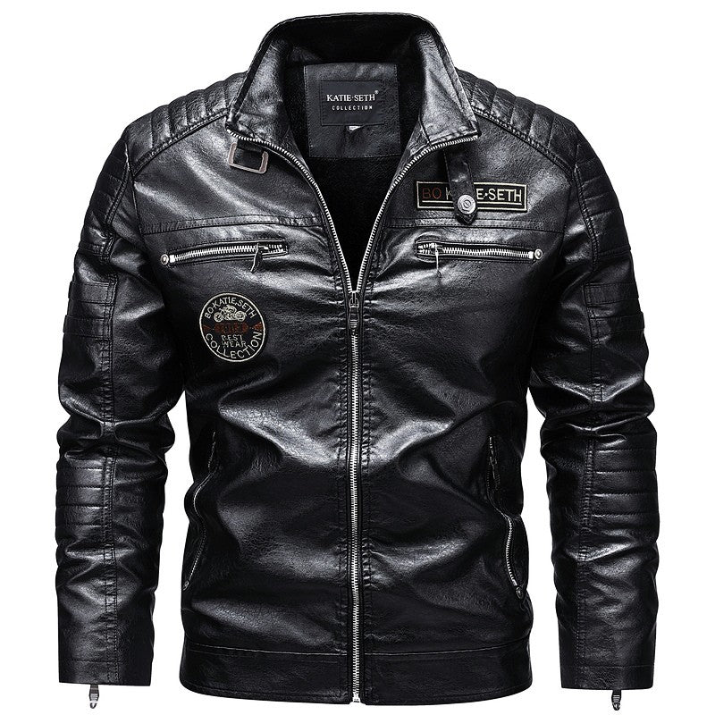 Quality New Male Casual Leather Jackets 7XL Autumn Winter Men Stand Collar Motorcycle Leather Jackets Vintage Leather Coat