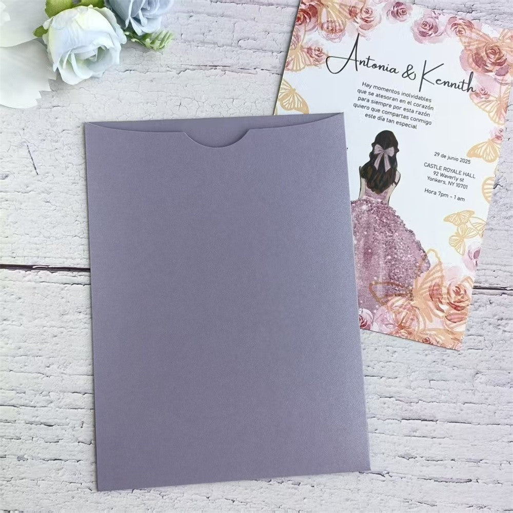 Customized Invitation Envelope, Personalized Wedding Card Holder, Blank Pocket Envelop 50 Sets