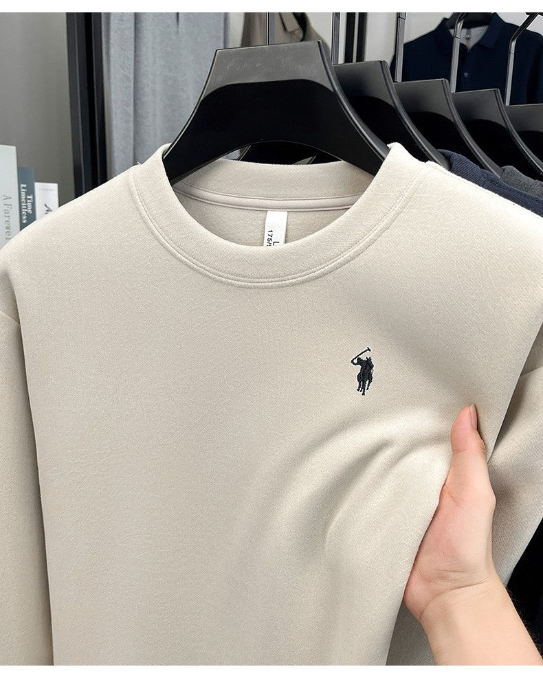 Luxury brand long sleeve T-shirt men's autumn Paul trendy exquisite pony embroidery pullover loose casual round neck sweatshirt