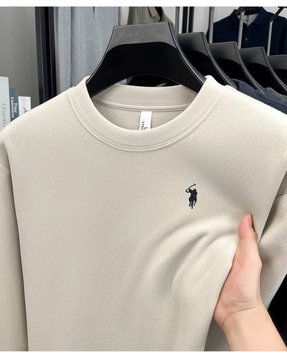 Luxury brand long sleeve T-shirt men's autumn Paul trendy exquisite pony embroidery pullover loose casual round neck sweatshirt