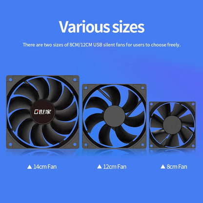 TEUCER 120mmx120mmx25mm 80mmx80mmx25mm 5V USB Exhaust Cooling Fan with Metal Mesh Foot Mat for Router TV Set-top Box Cooling