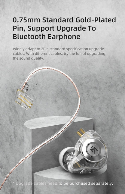KZ EDX PRO Fone de Ouvido com Fio de Metal Fone de Ouvido HiFi Graves Música DJ Fones de Ouvido Monitor Intra-auricular Headset Gamer com Microfone Audifonos