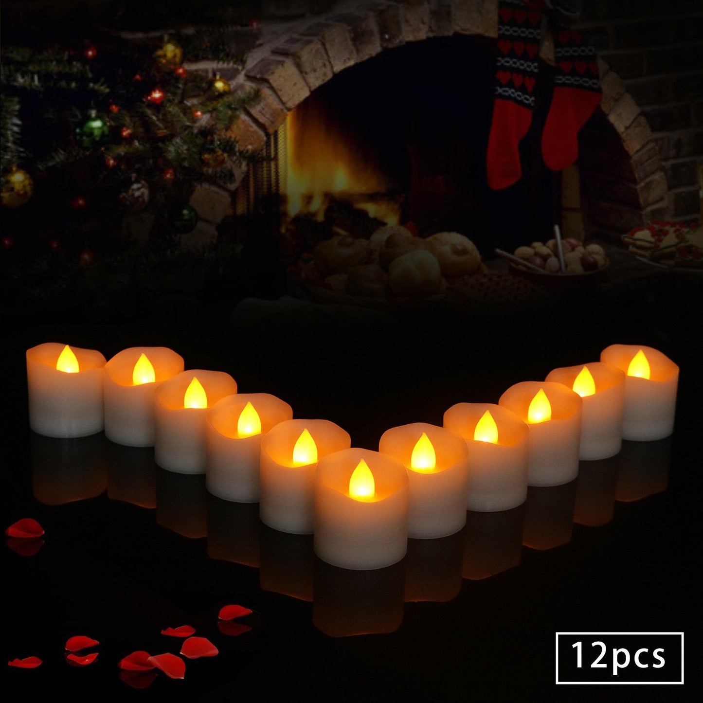 24Pcs Flameless LED Candle Lights Creative Wishing Led Tea Lamp Warm White Halloween Wedding Christmas Decoration Candle Light