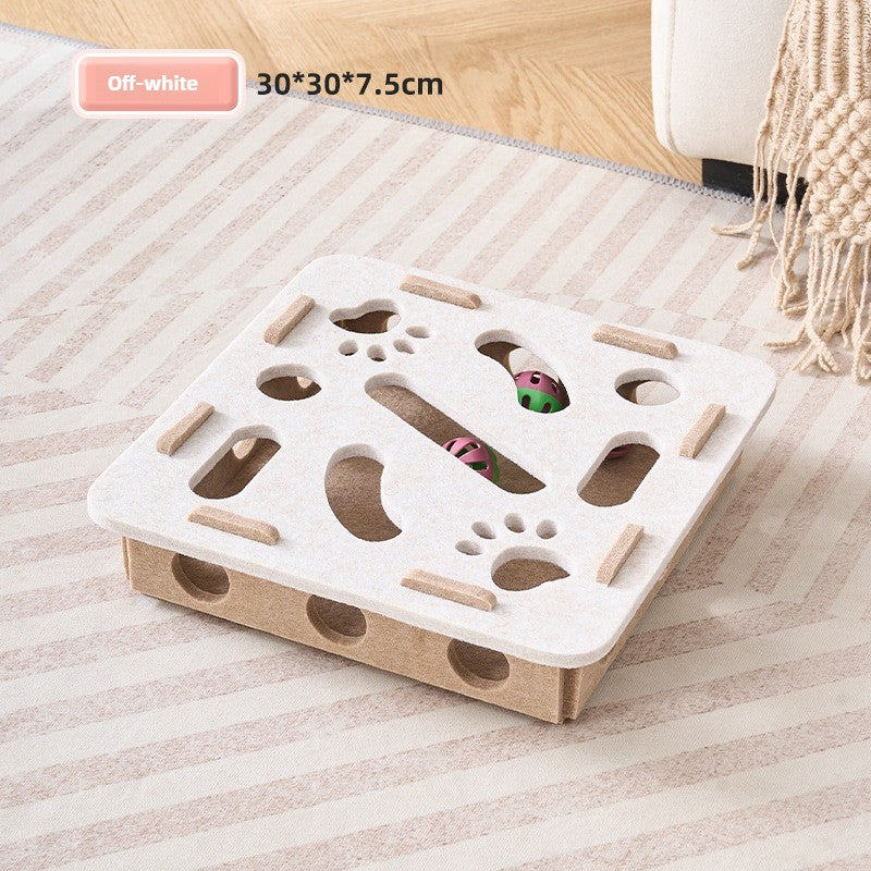 Bolas com sino para gato Cave buraco caixa divertida de feltro com labirinto interativo para gatos Ferramenta autoexcitável para gatinhos quebra-cabeça para provocar o gato