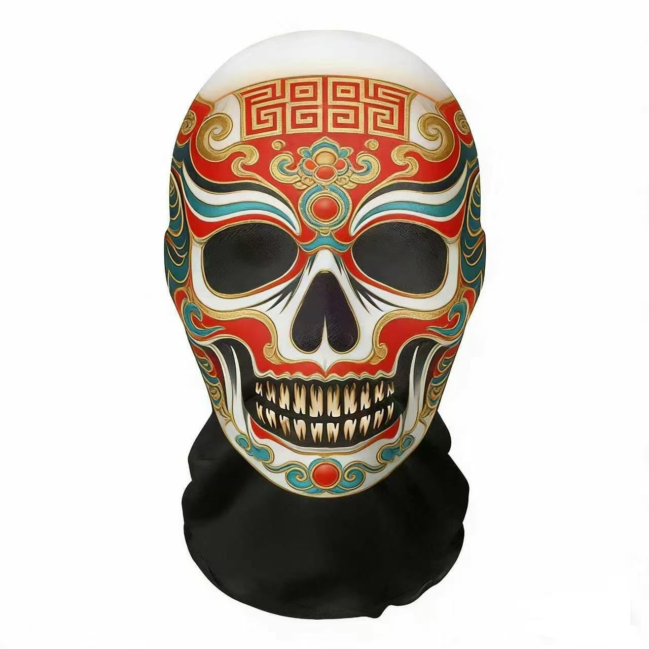 Skeleton Full Face Fashion Headgear, Breathable Mesh, Outdoor Riding, Holiday Disguise Headgear Mask