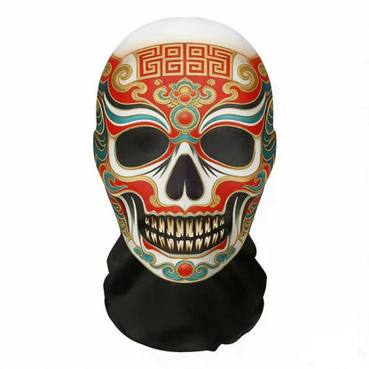 Skeleton Full Face Fashion Headgear, Breathable Mesh, Outdoor Riding, Holiday Disguise Headgear Mask