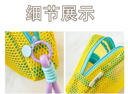 Tofu Bag Mini Zero Wallet Large Capacity Net Fabric Makeup Bag Dopamine Net Fabric Lady's Purse Colorful