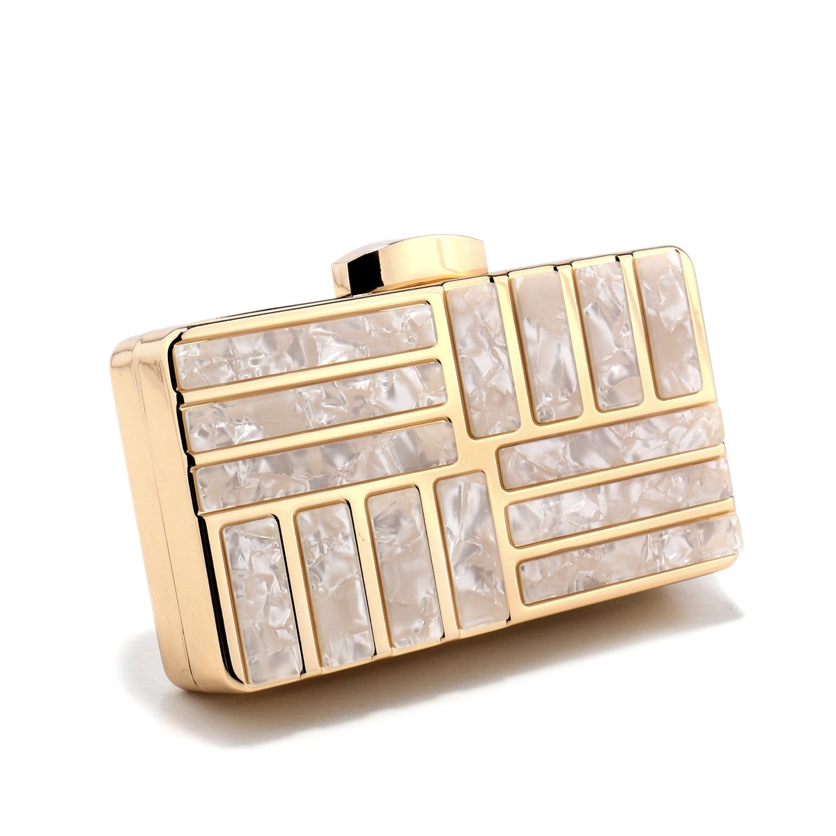 Acrylic Women Clutch Evening Bags Flap Luxury New Arrival Hollow Out Style Glitter Handbags Metal Chain Party Wedding Bridal Pro