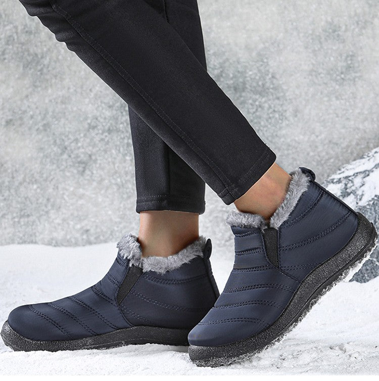 Women Boots Waterproof Winter Boots Fur Shoes Women Slip On Ankle Boots Snow Botas Mujer 2025 Winter Shoes Couple Short Boot