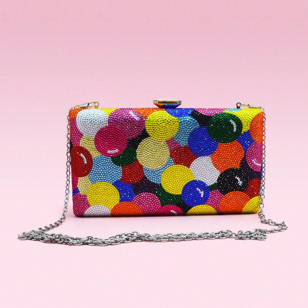 Designer Multicolored Diamond Evening Clutch Bags Women’s Rainbow Crystal Rhinestone Wedding Banquet Handbag Femal Party Purse