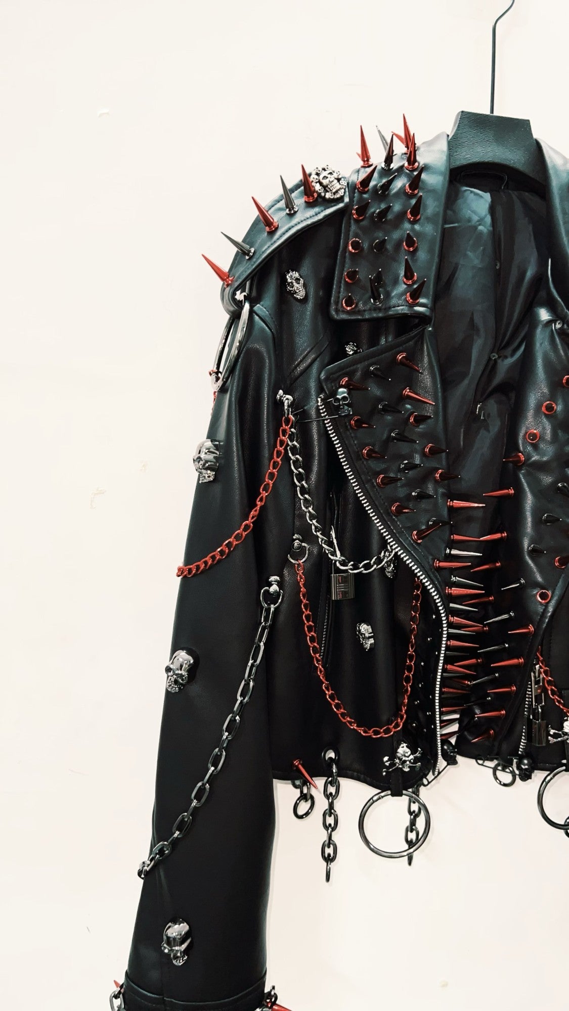 vintage Leather jacket Gothic Leather jacket Punk Leather jacketoversizeLeather jacket Rivet Leather jacket skull Leather jacket