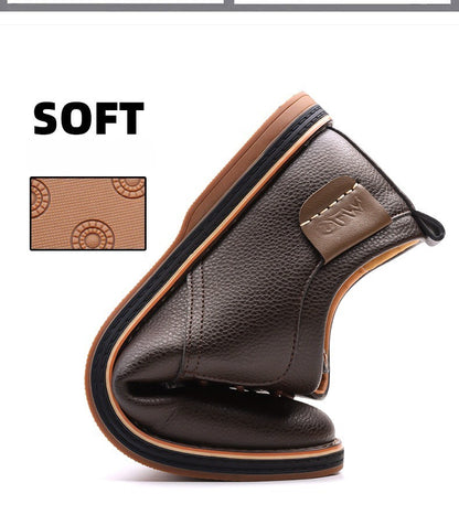 Men's Casual Business Leather Shoes Men Fashion Lace-up Derby Shoe Mens Light Comfortable Outdoor Driving Flats