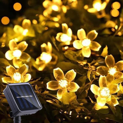Solar Led String Lights Outdoor Cherry Flowers String Lights With 8 Modes Lighting Camping Garden Christmas Decor Solar Lamp