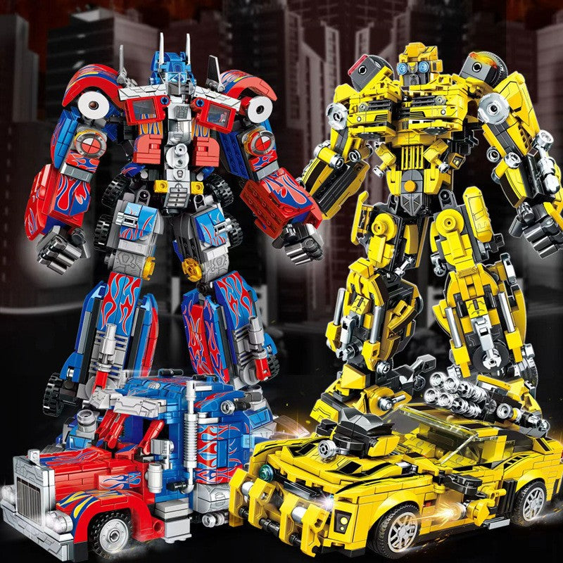 Transformando Carros de Corrida Blocos de Montar Caminhões Prime Reboques Robôs Kits Brinquedos Infantis para Meninos Adultos Presentes de Natal