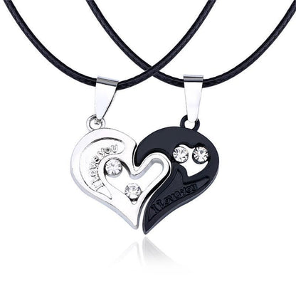Eu Te Amo Melhores Amigos Colar de Casal Jóias Quebra-Cabeça BFF Chave Fechadura Tai Chi Coração Pingentes Colares para Mulheres Homens Presente Collier