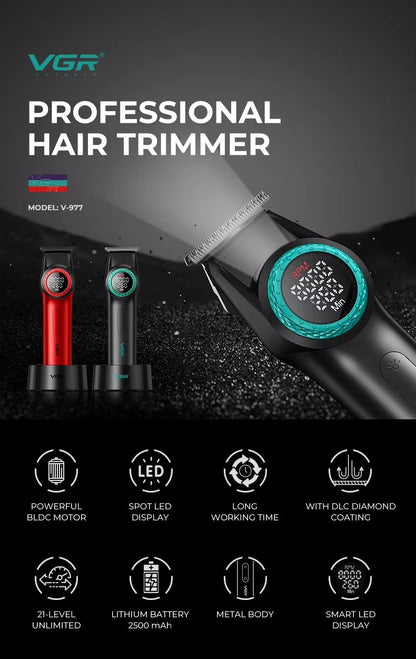 VGR Hair Trimmer Professional Hair Cutting Machine Electric Barber Clippers Adjustable 9000RPM Metal Trimmer for Men V-001 V-977