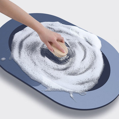 Tapete de Banho de Pedra Diatomácea Tapete de Banho de Terra Diatomácea Super Absorvente Antiderrapante 3,5MM de Espessura Tapete de Banho para Chão de Banheira