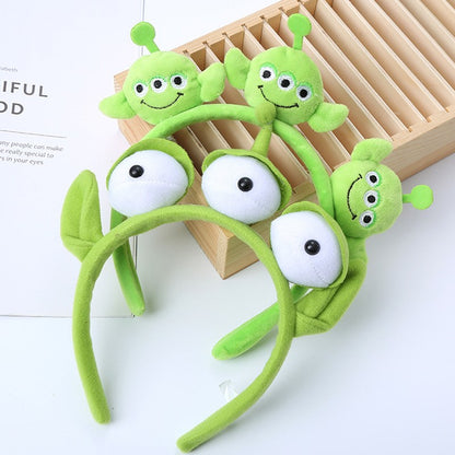 Disney Pixar Toy Story Alien Plush Headband Anime Figura Cosplay Acessórios de Cabelo Alienígena Argola de Cabelo Tiara Desenho Animado Presente Infantil
