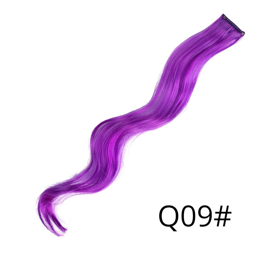 Apliques Sintéticos Presilha de Uma Peça Extensões de Cabelo Arco-Íris Cabelo Sintético Liso Peças de Cabelo de 45cm Longo Ombré Rosa Roxo Vermelho Azul