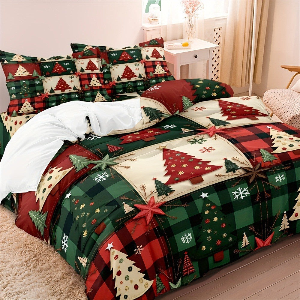 Conjunto de Roupa de Cama de NATAL Feliz, Capa de Edredom Impressa em 3D, Macio, para Cama de Solteiro e Casal, Conjunto de Cama de 2026, Presente de Natal, Decorações de Árvore para Casa