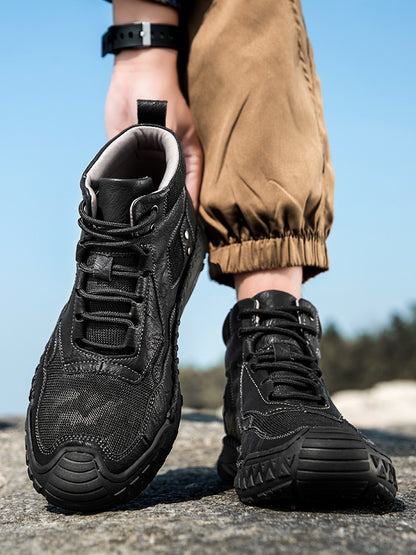 New Autumn Handmade Leather Men Boots Outdoor Design Sneakers Man Breathable Casual Leather Shoes Men Ankle Boots Fall Plus Size