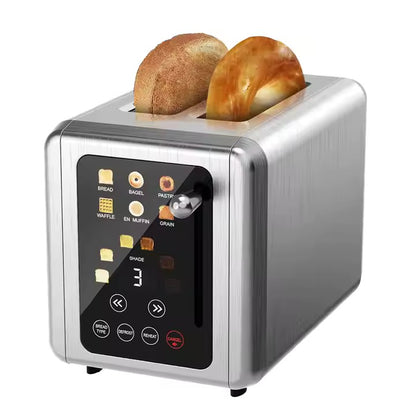 2 Slice Retro Stainless Steel Electric Toaster With Automatic Pop-up For Home Hotel Kitchen Bread Toaster Appliance
