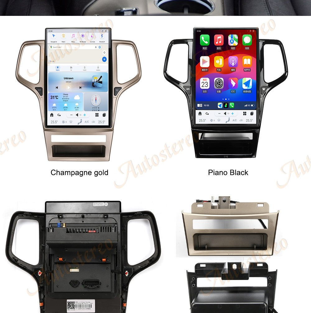 14.4 Polegadas Android 8+128GB para JEEP Grand Cherokee 2010-2021 Estilo Tesla Carro GPS Navegação Multimídia Player Rádio Toca-fitas Central