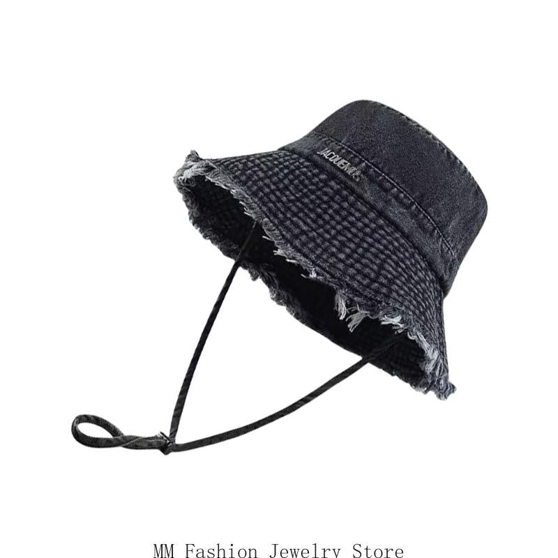 Fashionable Fabric Fabric Hat Adjustable Rope Hat for Women Spring Autumn Outdoor Activity Sun Protective Headwear