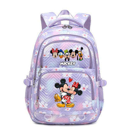 Mochila Mickey Minnie 3 Peças para Meninas e Meninos com Lancheira e Estojo, Mochila Escolar Fofa para Ensino Fundamental e Médio, Presente de Natal
