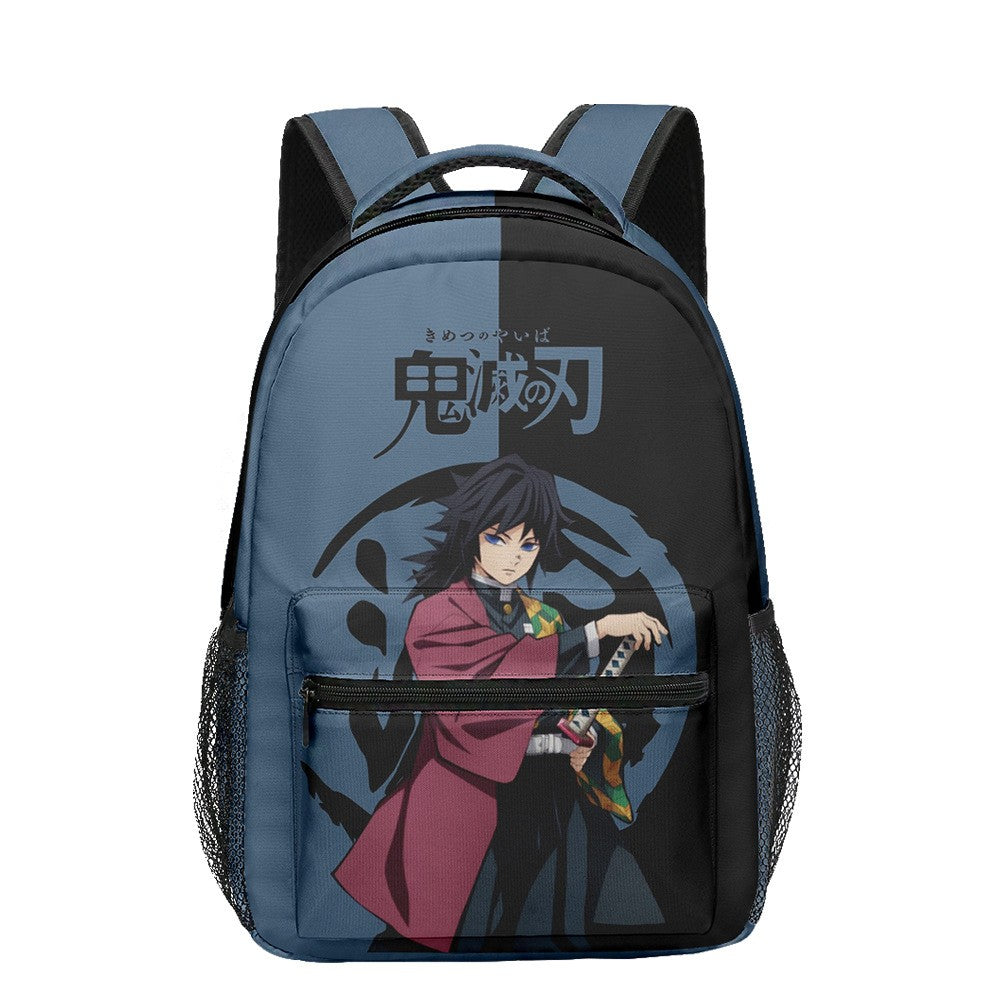 Anime Demon Slayer Tanjiro Nezuko 3D Printed Backpack for College Students Large School Bag 15 Inch Laptop Bag Middle School