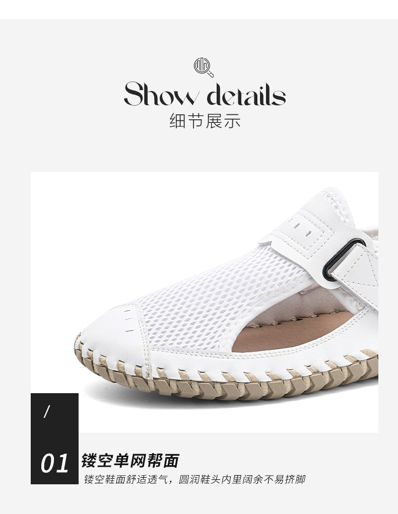 Summer Men Sandals Genuine Leather Mens Casual Shoes Outdoor Men Leather Sandals for Men Beach Shoes Roman mens Shoes