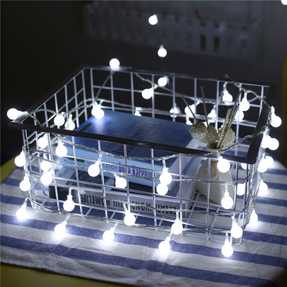USB/Battery Powered LED Ball Wreath String Light Fairy Outdoor Light Birthday Wedding Home Festival Party Camping Light Decorati