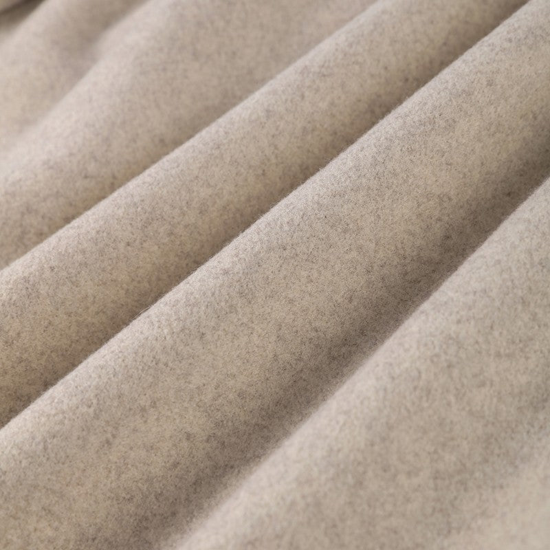 Elegant Faux Fur Cuffs Woolen Coat With Belt For Women Fashion Lapel Long Sleeve Lace Up Maxi Jacket Lady 2025 Autumn Outerwear