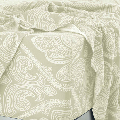 Lux Decor 4-Piece Paisley Bed Sheet Set – Soft Brushed Microfiber Sheets with 16" Deep Pockets – Wrinkle-Resistant Bedding