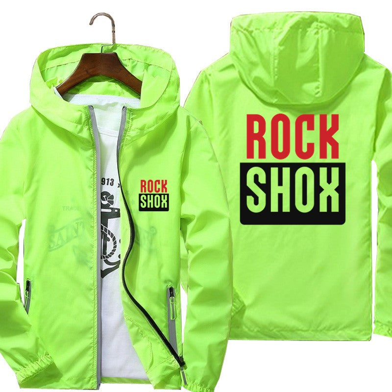 Fashion Women Men Rock Shox Rockshox Moutain MTB Biker Bicycler Casual Windbreaker Sports Pilot Skin Hooded Jacket Plus Size 7XL