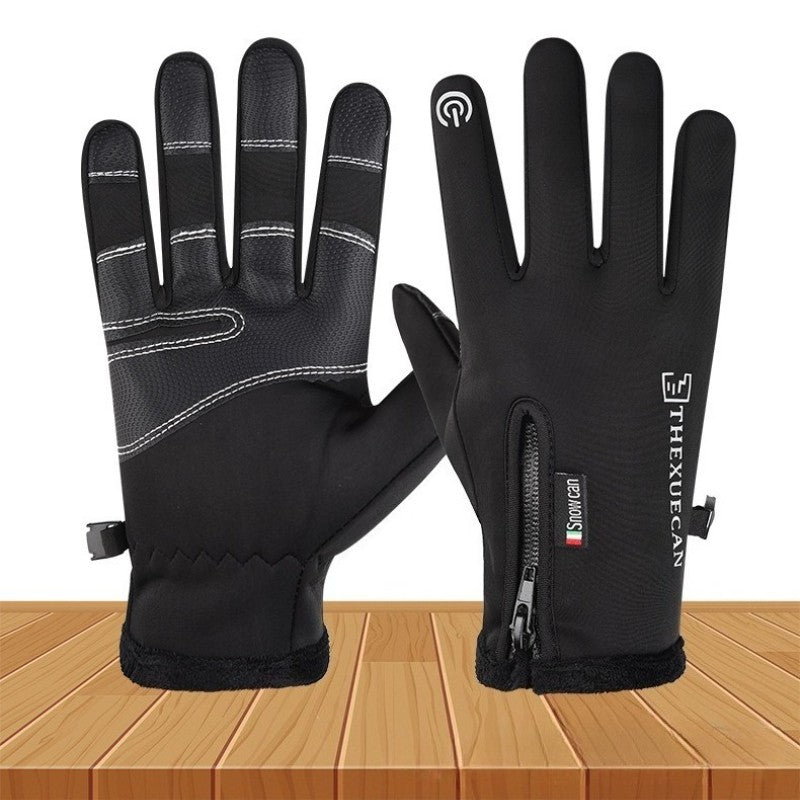 Luvas de Motocicleta Moto Luvas de Inverno Térmicas Forradas de Lã Inverno Impermeáveis Tela Sensível ao Toque Antiderrapantes para Pilotagem ao Ar Livre
