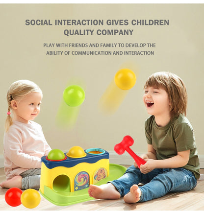 Engaging Pop-Up Hammer Toy for Babies Educational Stacking Balls Game Toys Gifts for Children's Preschool Fun for Boys Girls