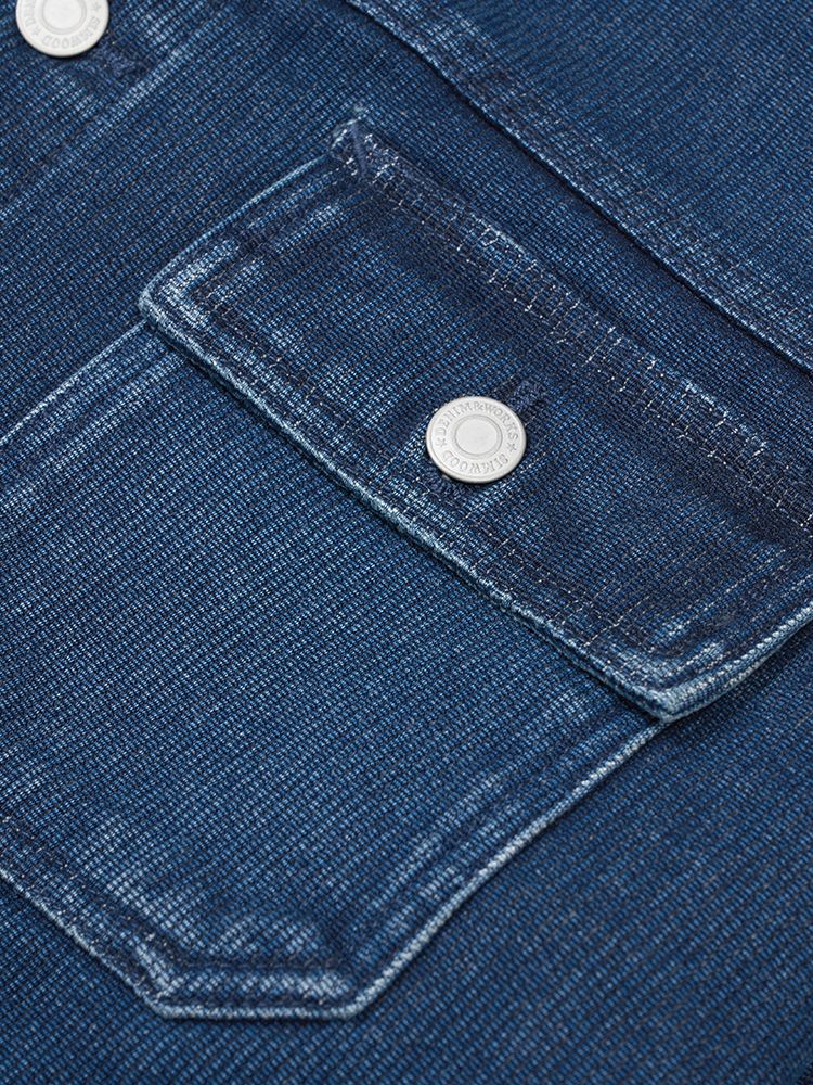 SIMWOOD High Standard 2025 Autumn New Oversize 12oz 100% Cotton Washed Indigo Blue Denim Jackets Fashion Cargo Jackets