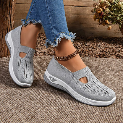 Women Wedges Sneakers High Quality Shoes Slip On Flats Men Loafers Breathable Mesh Running Sneakers Ladies Sport Shoes