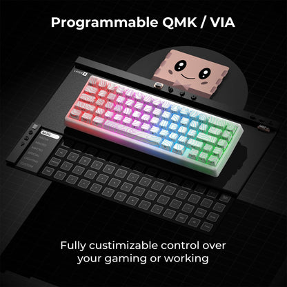 Teclado Mecânico XVX M67 JadeStone com Teclas IMD-Tech Hot Swappable Design Gasket Teclado com Retroiluminação RGB Personalizada Tri-Modo