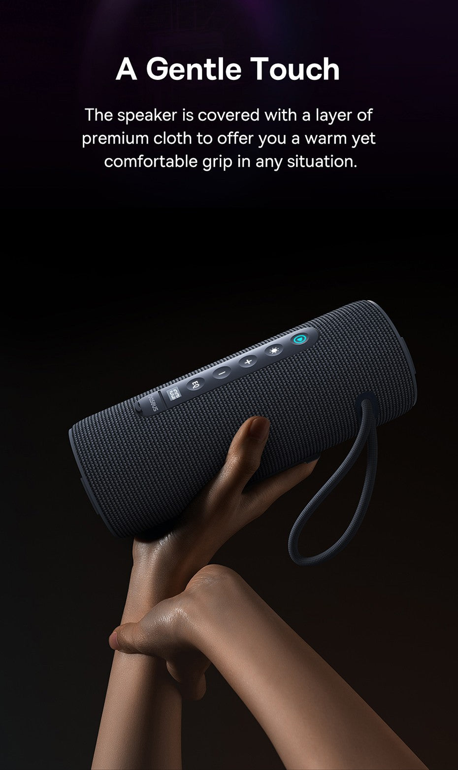 Baseus AeQur 30 Air Alto-falante Portátil Sem Fio Bluetooth 5.3 Emparelhamento TWS Display Digital 15H Reprodução de Áudio Caixa de Som para Acampamento IPX5