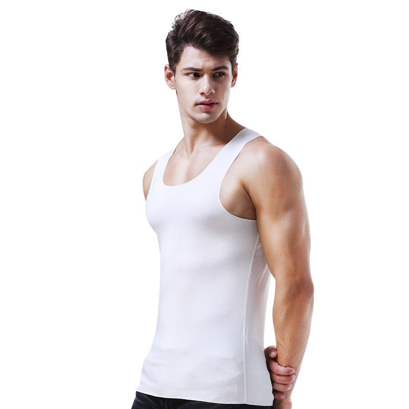 Men's vest Ice Silk seamless fitness summer slim-fit breathable underwear Youth sports hurdle sleeveless undershirt