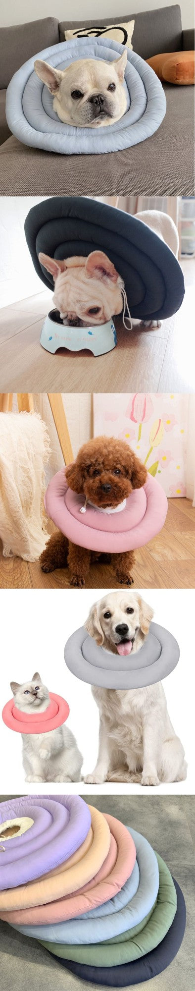 Colar Elizabetano Ajustável Para Cães Com Cordão Protetor De Pescoço Colar Donut Impermeável Evita Mordidas e Arranhões