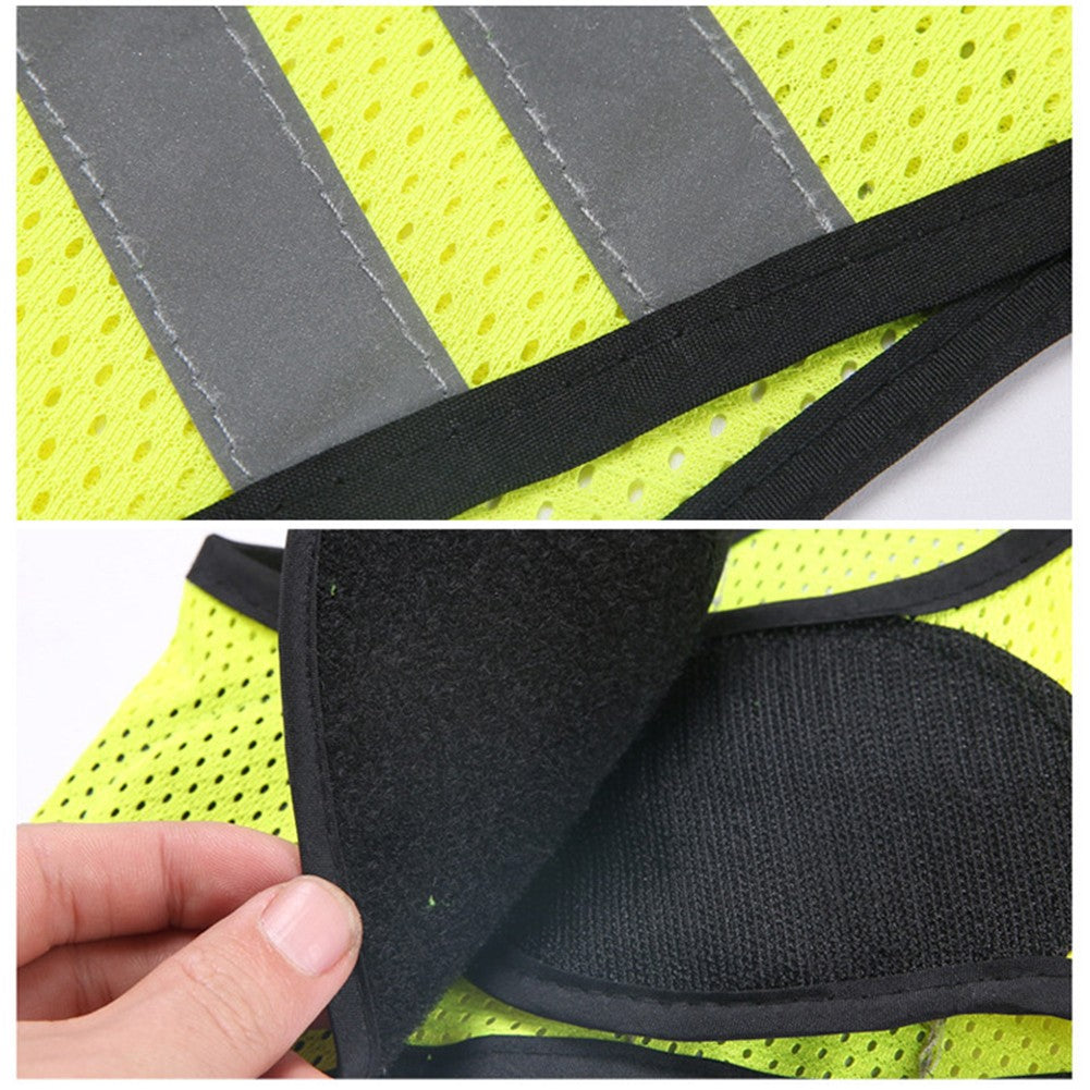 High Visibility Running Vest Breathable Fluorescent Mesh Vest Lightweight Adjustable for Men Women Outdoor Night Riding