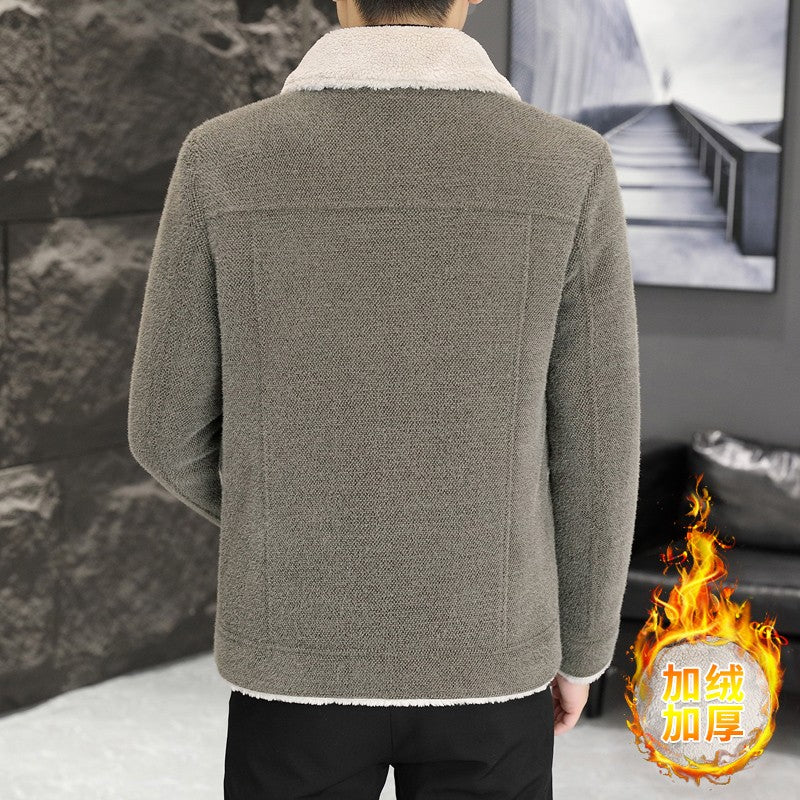 2023 Winter Men's Woolen Jacket Plus Velvet Padded Warm Trench Coat Fashion Casual Business Streetwear Overcoat Men Clothing